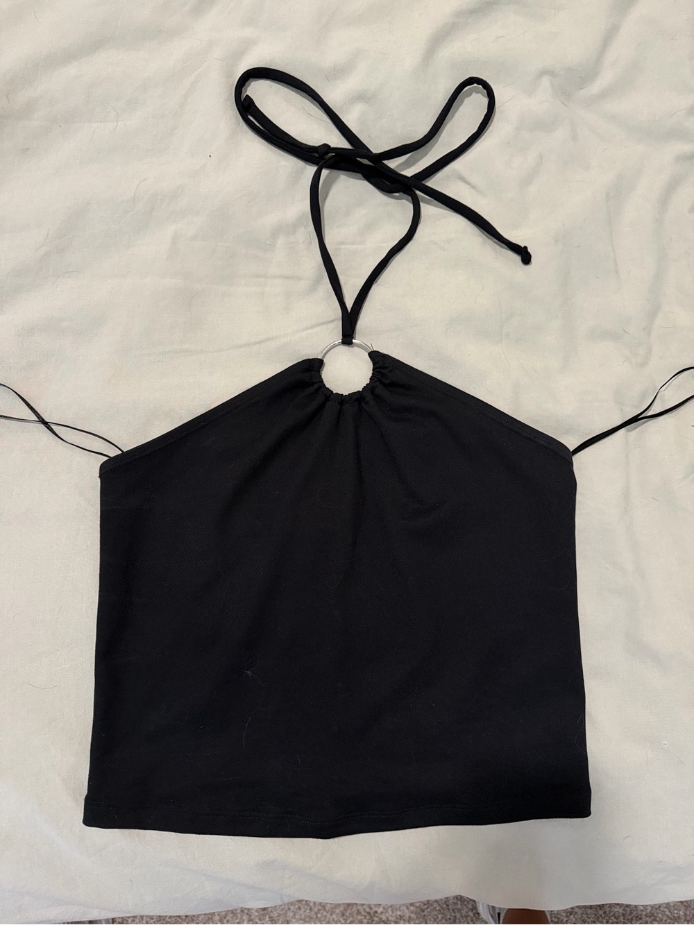 Abercrombie Black Halter Ring Crop Top - Women